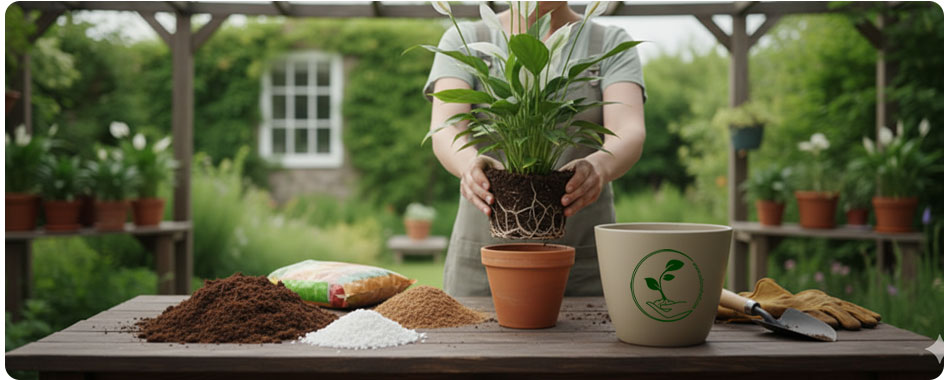 نگهداری اسپاتی فیلوم (Spathiphyllum) و راهکارهای رفع مشکلات آن 3 تعویض گلدان اسپاتی فیلوم: انتخاب بستر رشد باکیفیت و ترکیب خاک مناسب برای مراقبت بهتر از گیاه