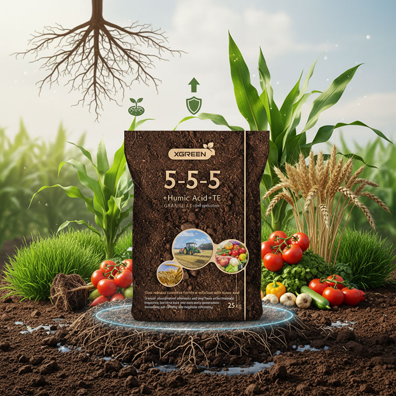 123456456 کود گرانول 5-5-5 هیومیک دار ایکس گرین آمریکا