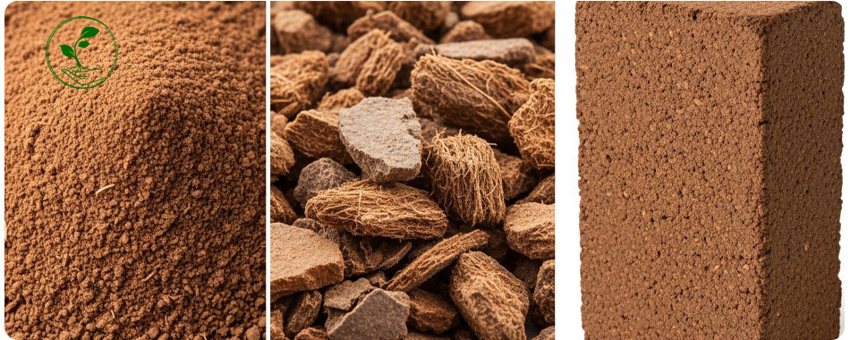 🥥 کوکوپیت چیست؟ راهنمای کامل استفاده، آبگیری و تفاوت با پیتماس 3 مقایسه انواع کوکوپیت چیست؟ آجر فشرده، چیپس و پودر ریز برای بستر کشت گیاه.